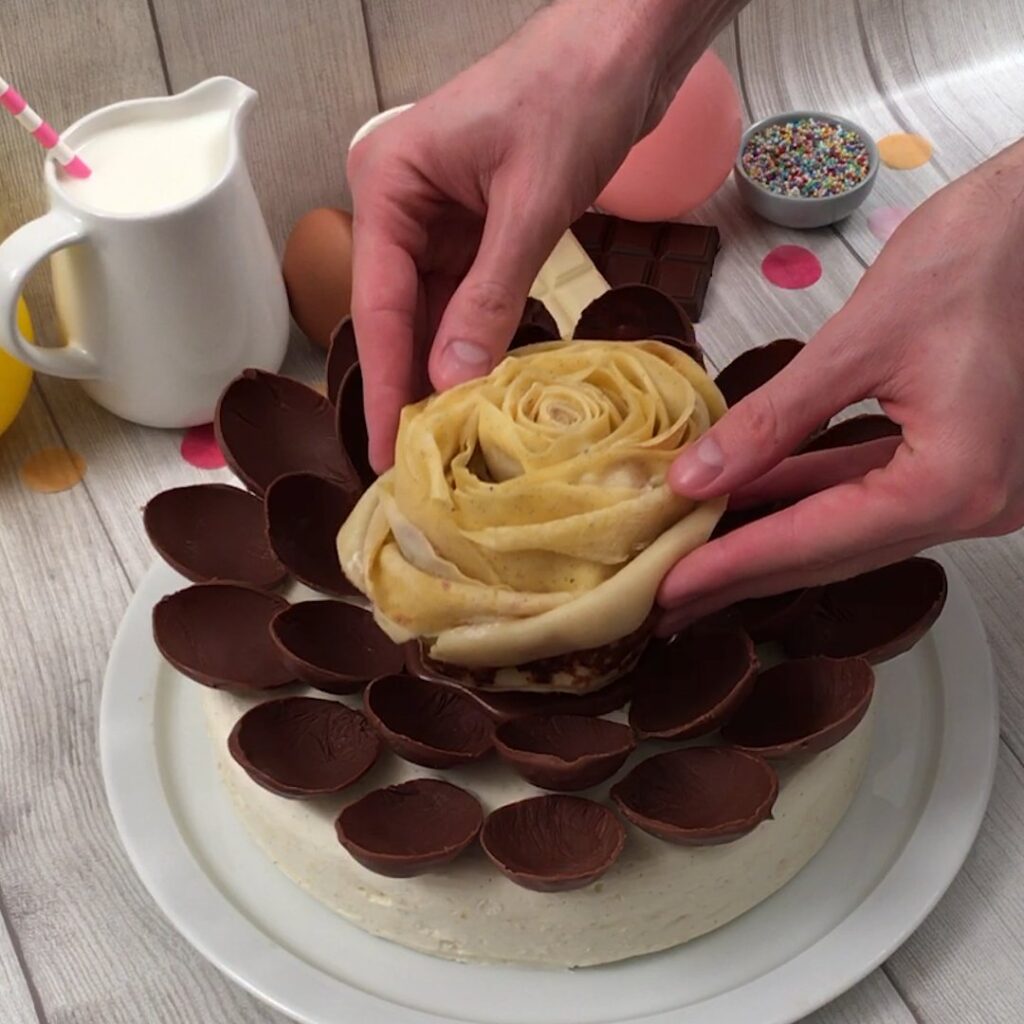 Flor de crepa en helado