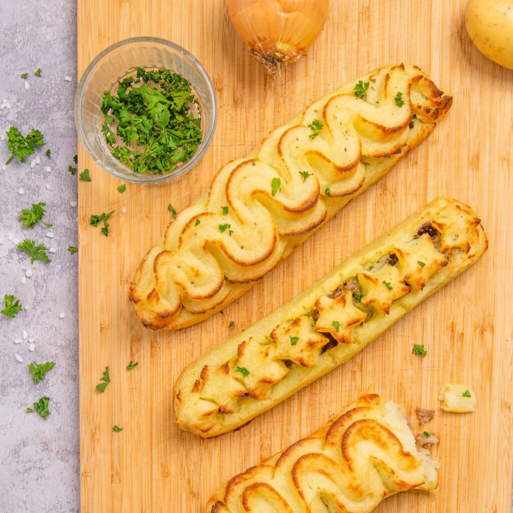 Hackfleisch auf Kartoffeln