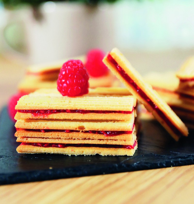 Knusper-Waffeln mit Himbeere