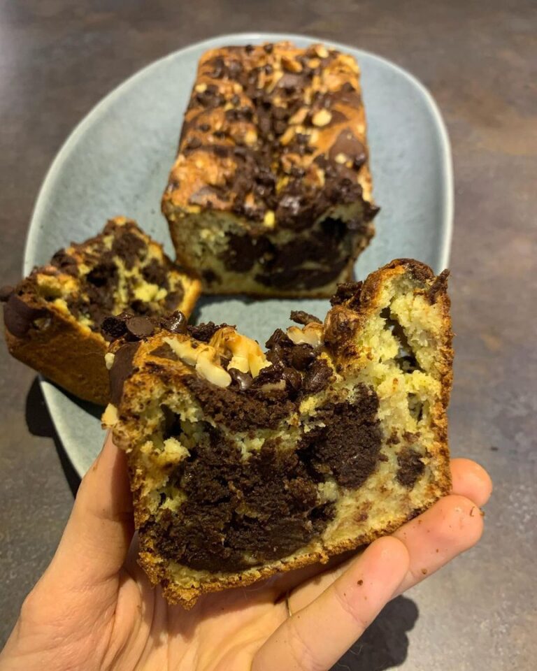 Cake marbré banane-choco