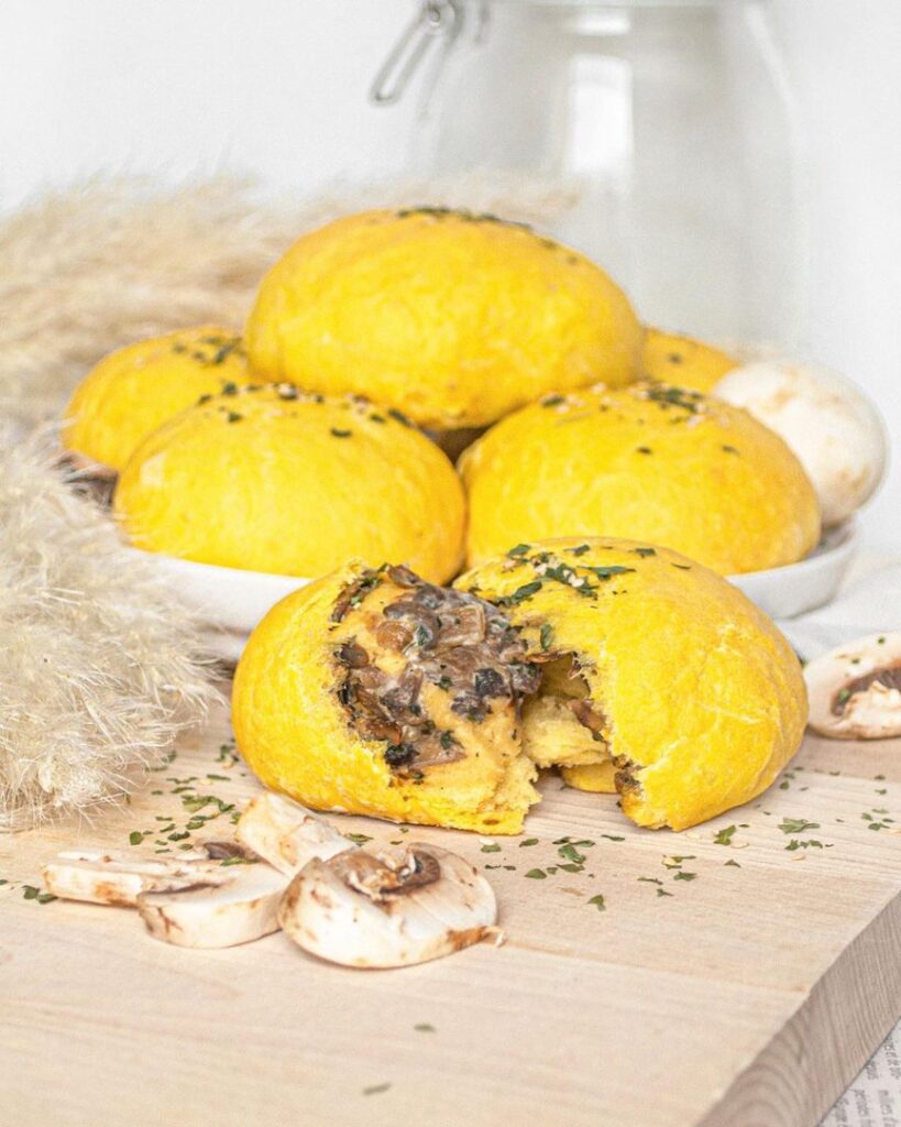 Brioche patate douce champignons
