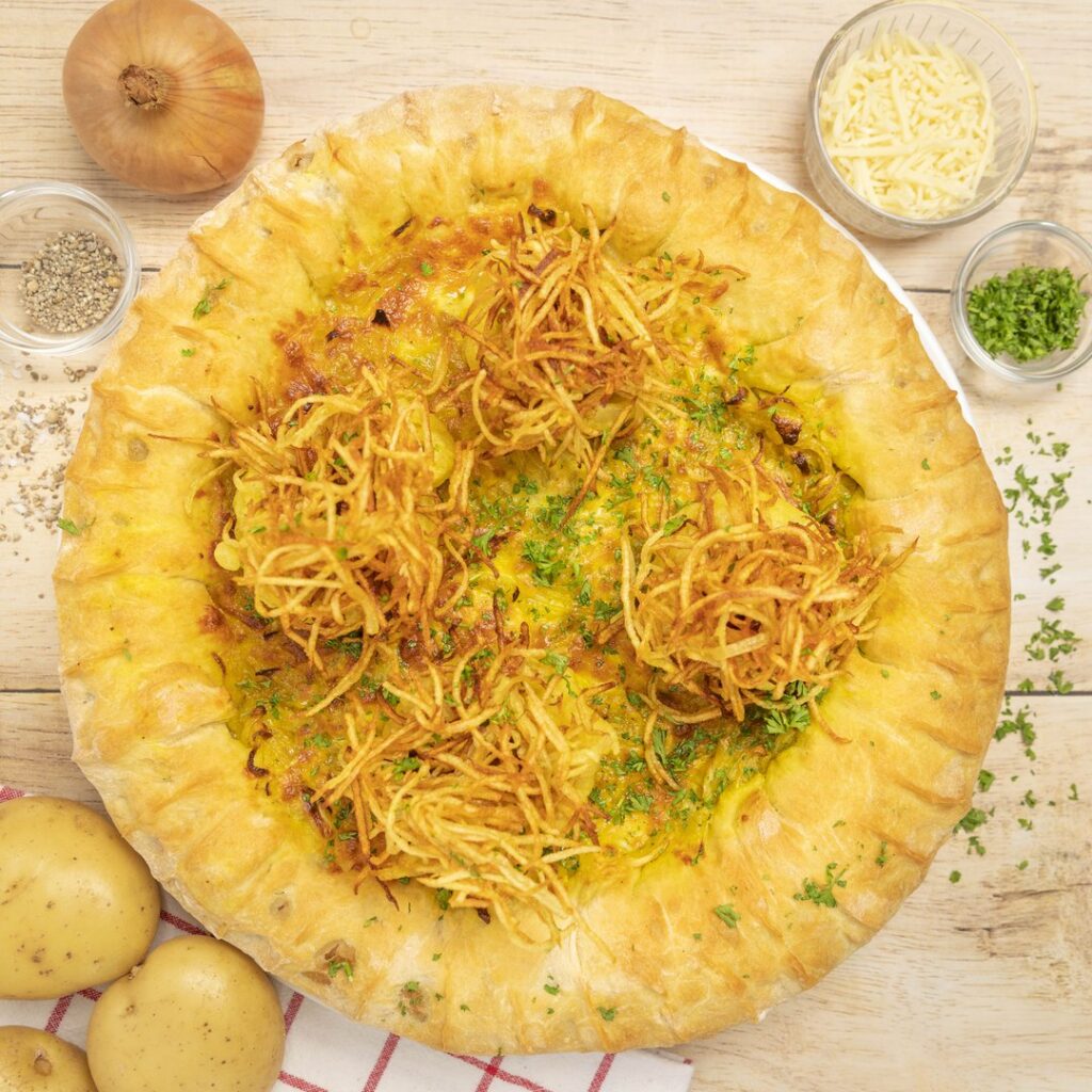 Pizza de cebola caramelizada