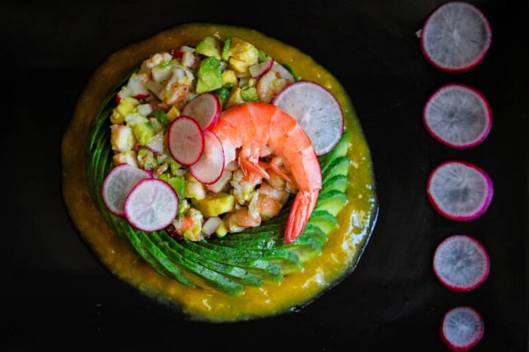 Tartare de crevettes et mangue