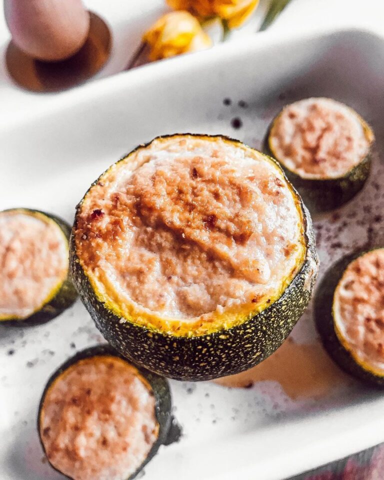 Courgettes farcies à la crème et au jambon