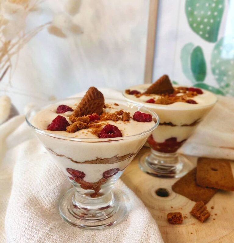 Tiramisu allégé Spéculoos et framboises