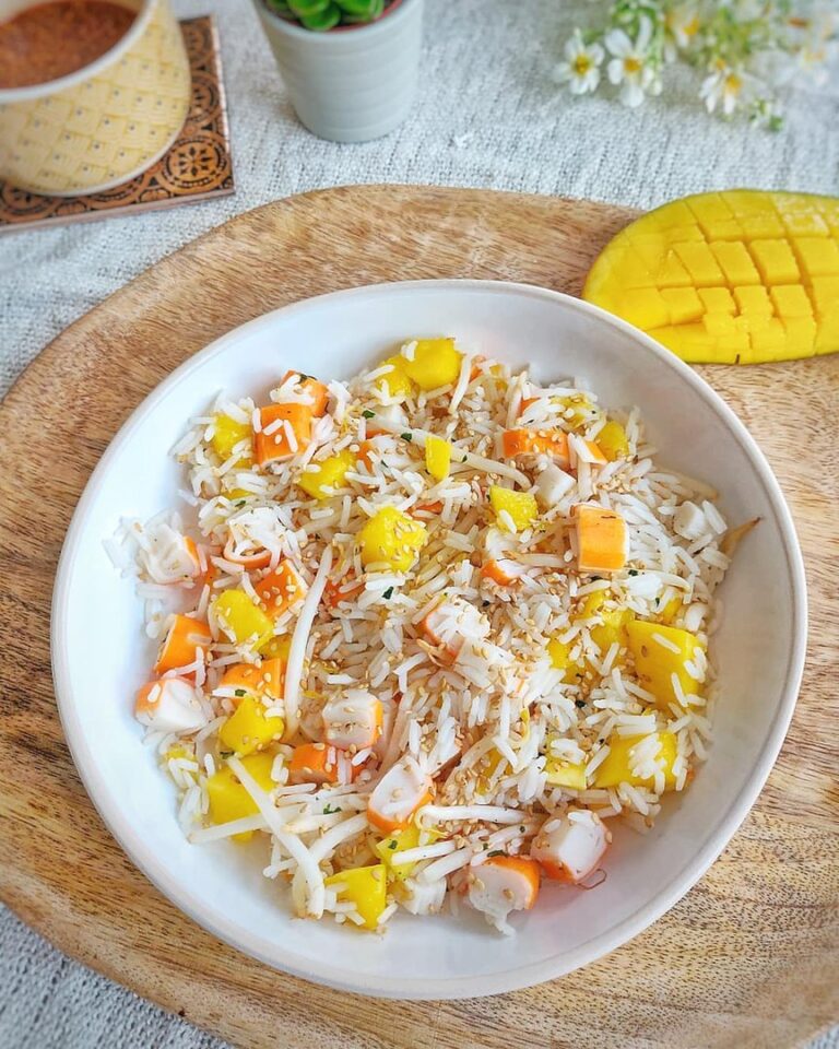 Salade de riz surimi-mangue-soja
