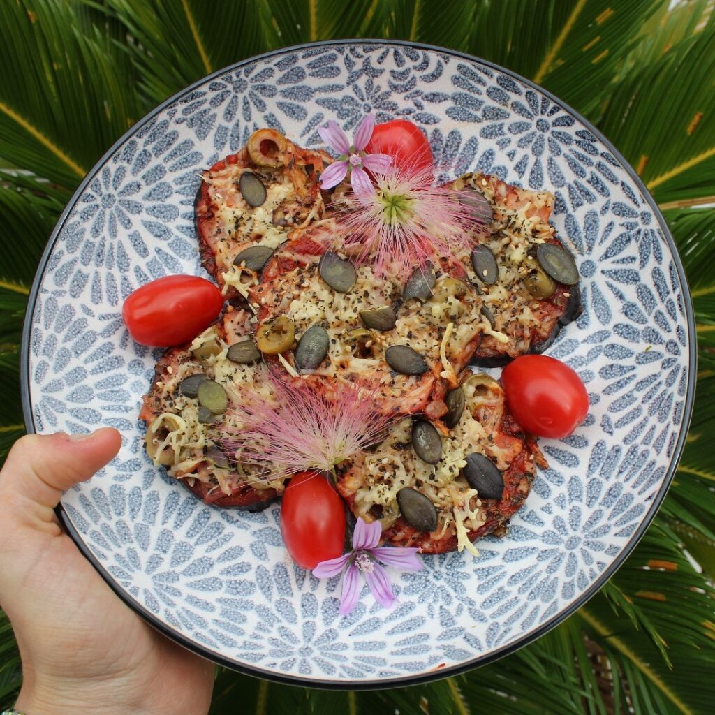Pizza aubergine healthy