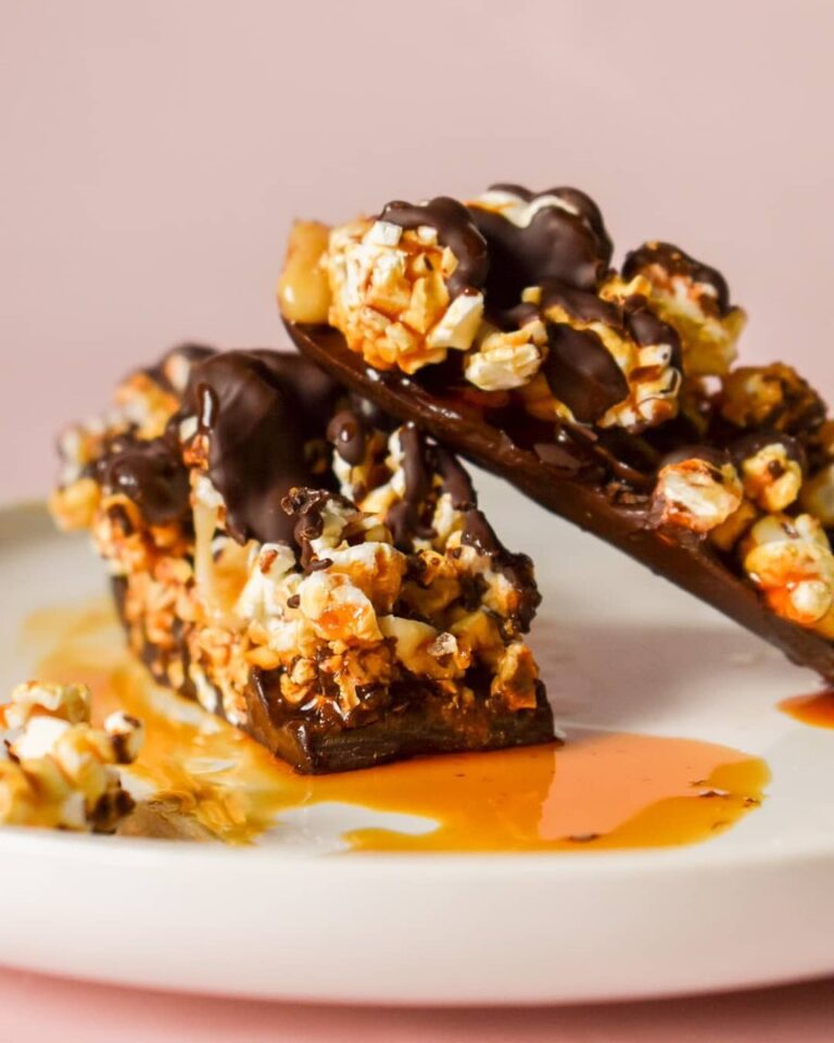 Barres pop corn caramel chocolat