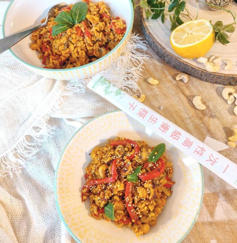 One pot riz, légumes sautés et noix de cajou