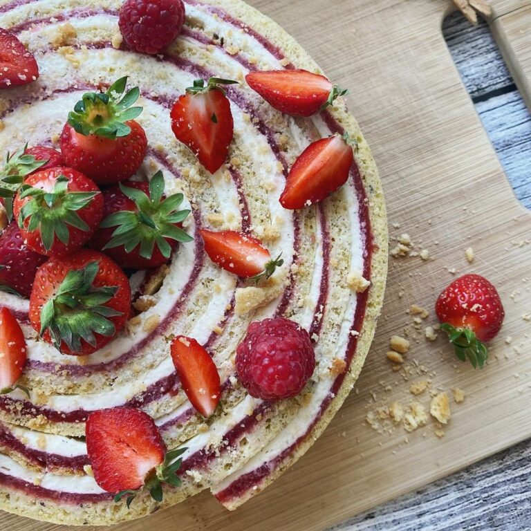 Fraisier revisité aux framboises