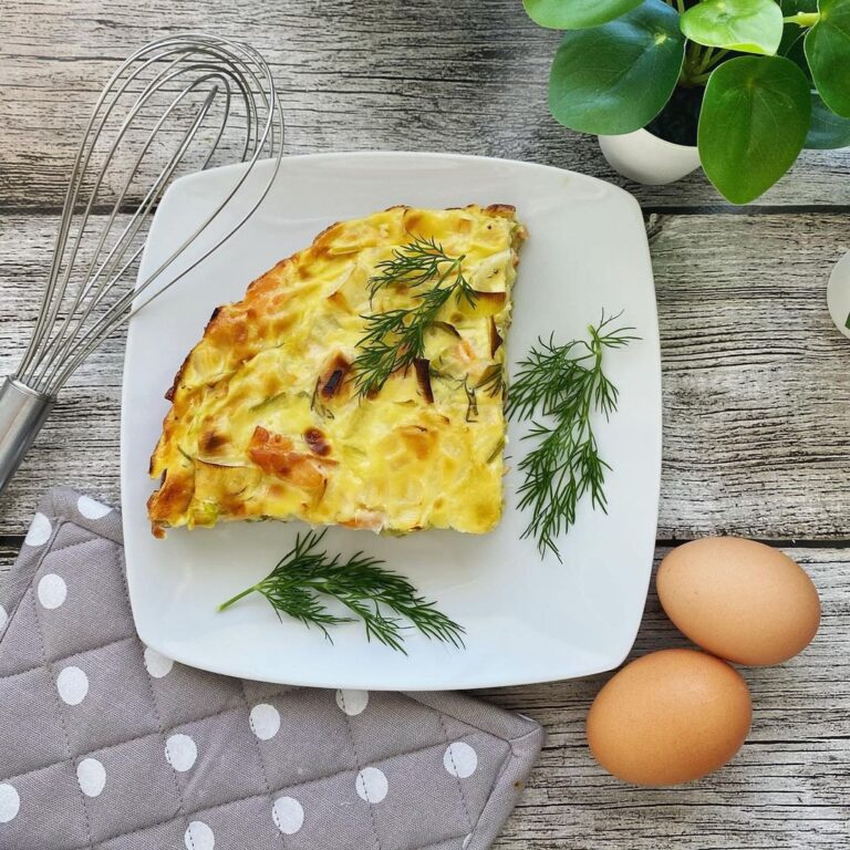 Quiche aux poireaux et saumon fumé sans pâte