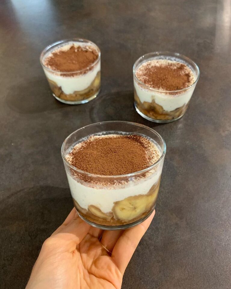 Verrines de tiramisu aux bananes rôties