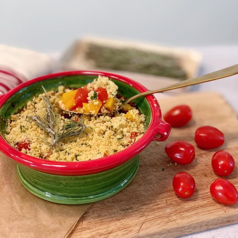 Crumble aux tomates et au poivron jaune