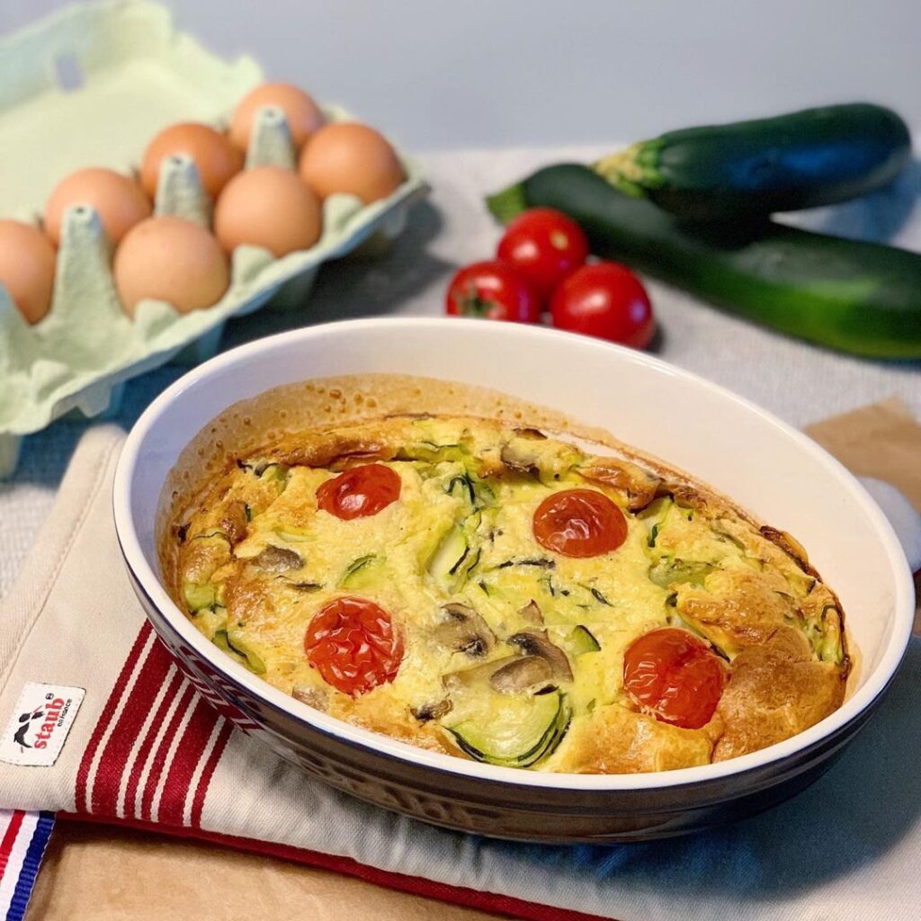 Clafoutis tomate courgette champignon
