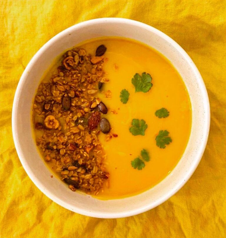 Velouté butternut patate douce et lait de coco