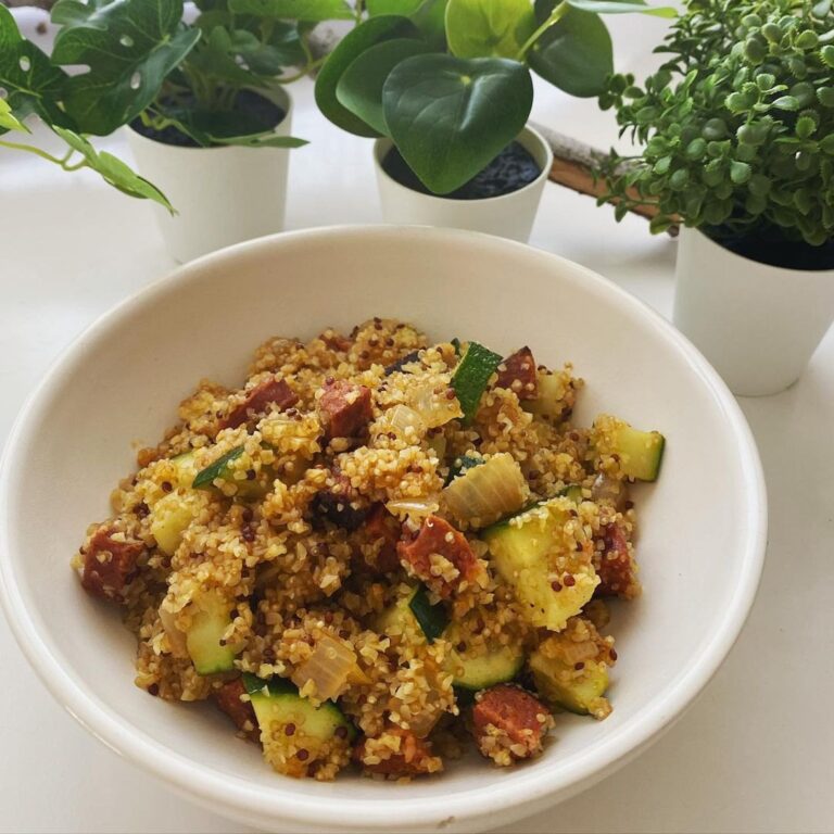Boulgour façon risotto à la courgette et chorizo