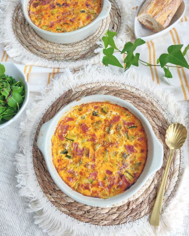Clafoutis courgette chorizo parmesan