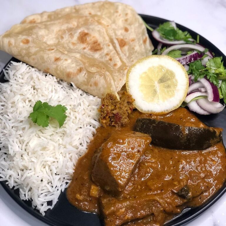 Curry de poisson et aubergine