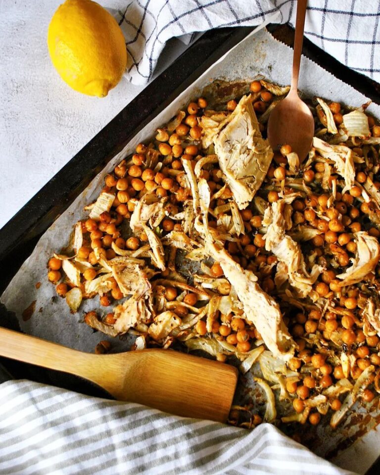 Blanc de poulet au fenouil et pois chiches rôtis