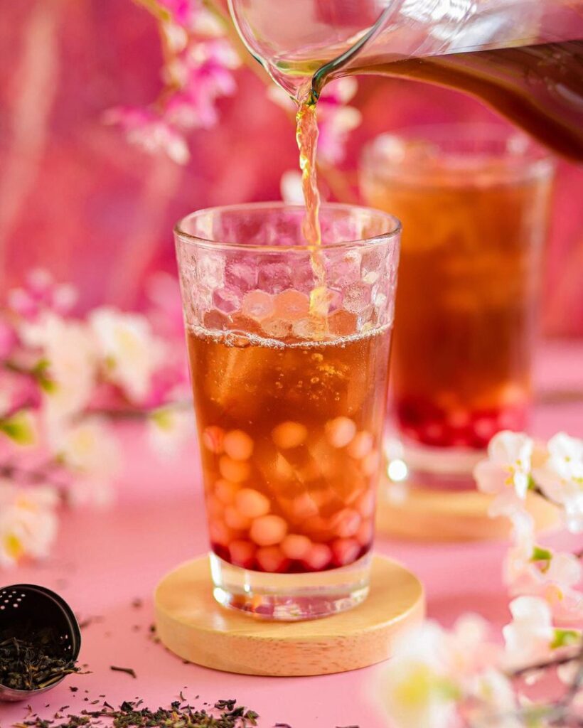 Bubble tea au sirop de cassis