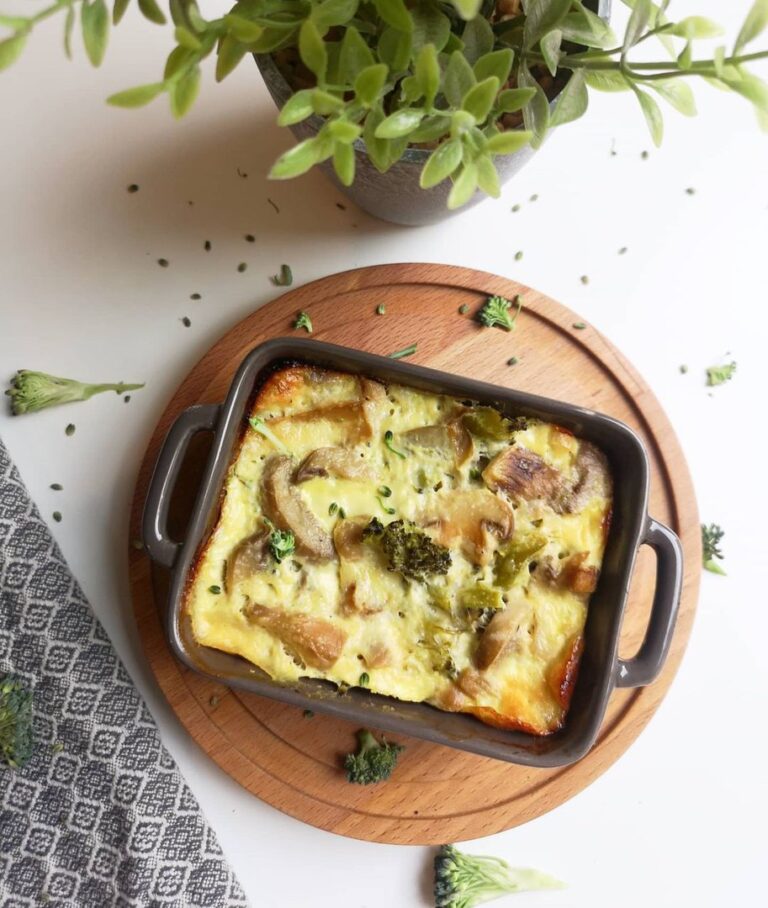 Flan au brocoli et champignons