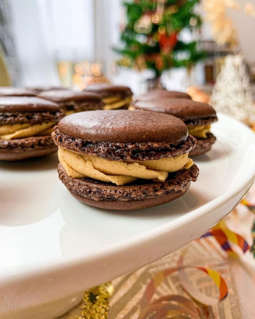 Macarons au chocolat ganache Dulcey