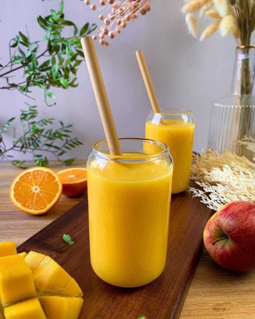 Smoothie mangue orange et pomme