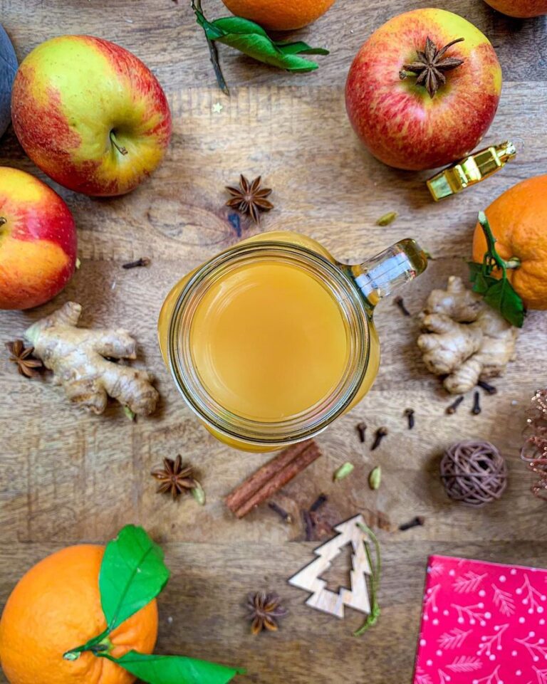 Jus de pommes chaud aux épices