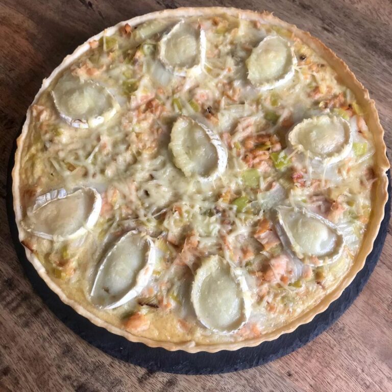 Tarte aux poireaux saumon & chèvre