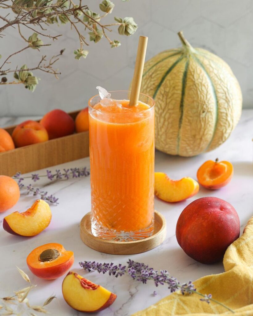 Jus de fruit melon abricots nectarines