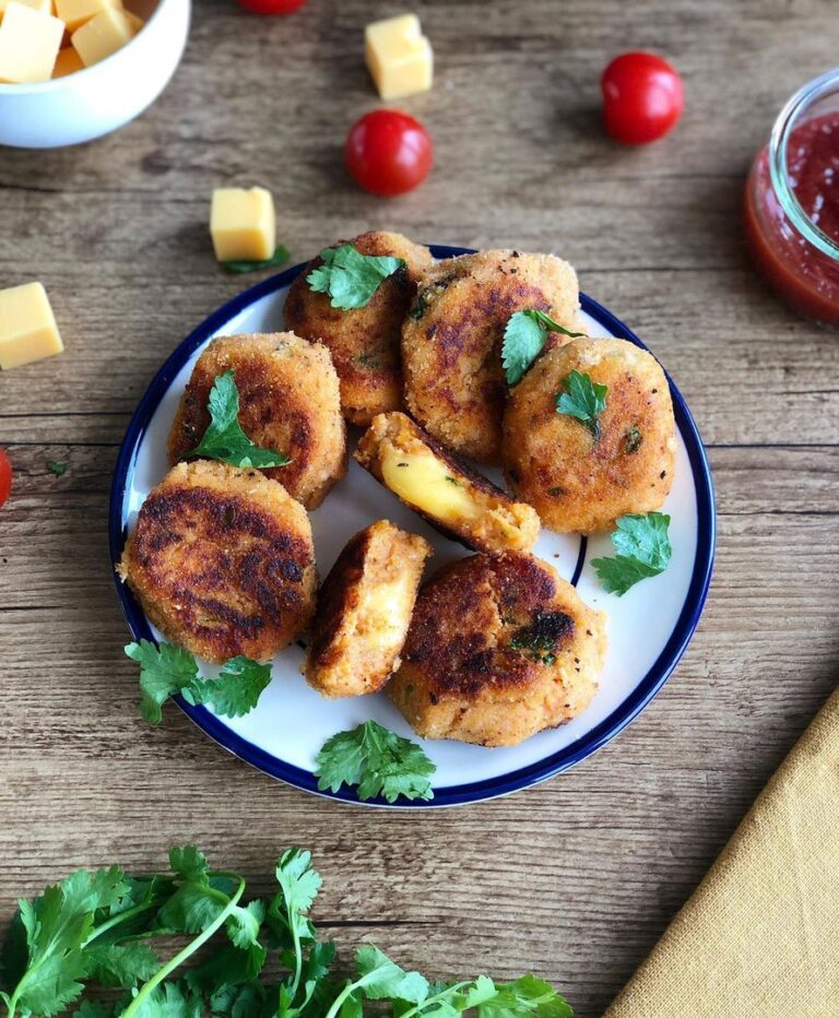 Croquettes de patates douces et coeur gouda