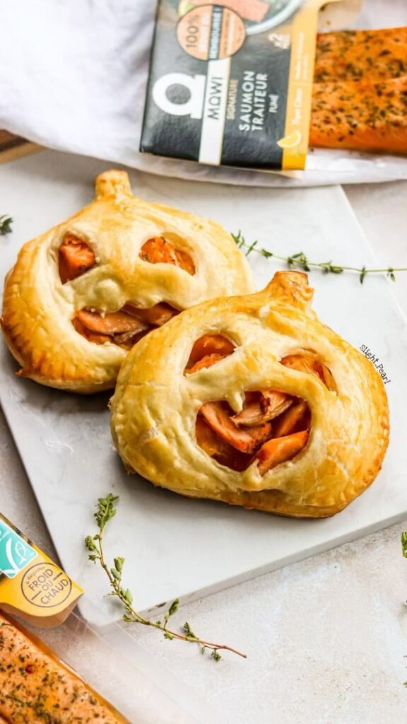 Tartes au saumon fumé et courge pour Halloween