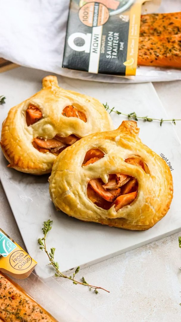 Tartes au saumon fumé et courge pour Halloween