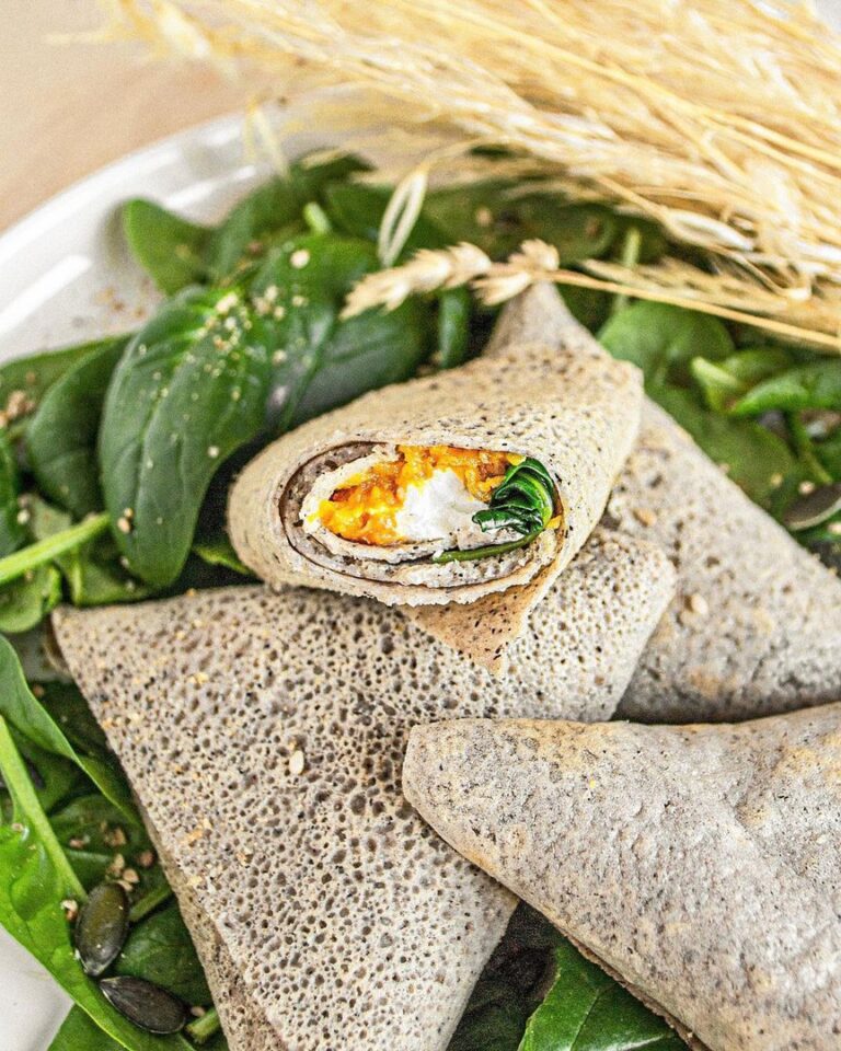 Samoussa de sarrasin, épinard, chèvre et butternut au miel