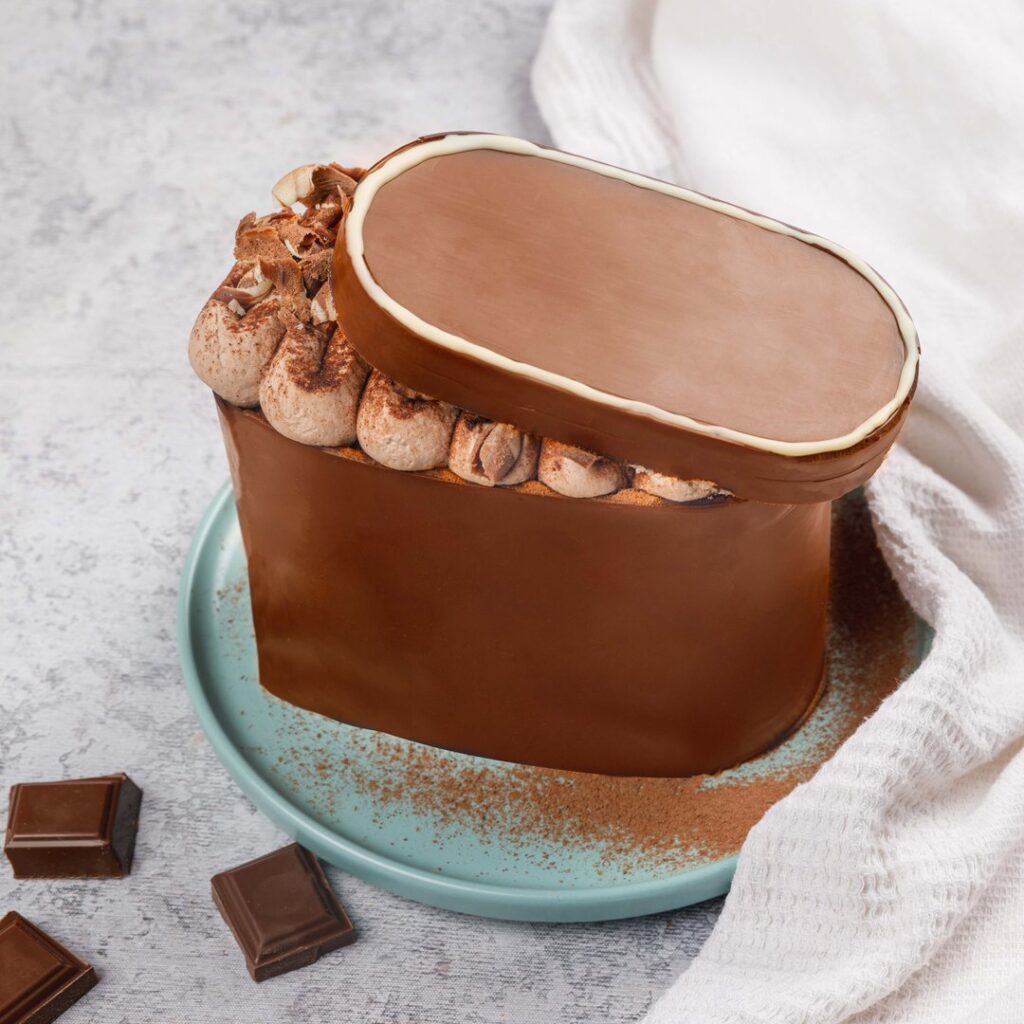Schachtel mit Mousse au Chocolat