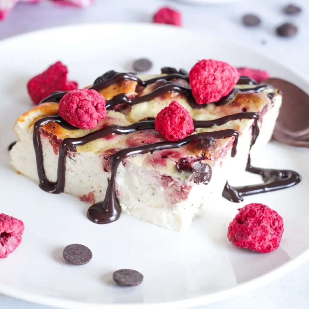 Gâteau soufflé framboises & chocolat