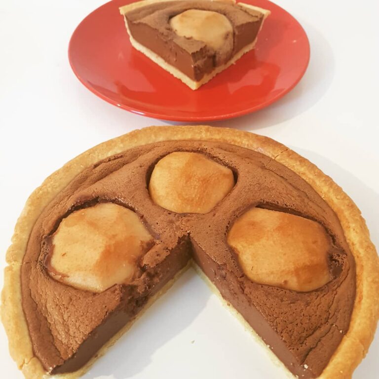 Tarte tendre aux poires et au chocolat