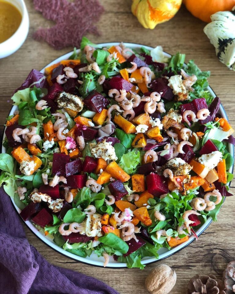 Salade d&rsquo;Automne aux crevettes grises
