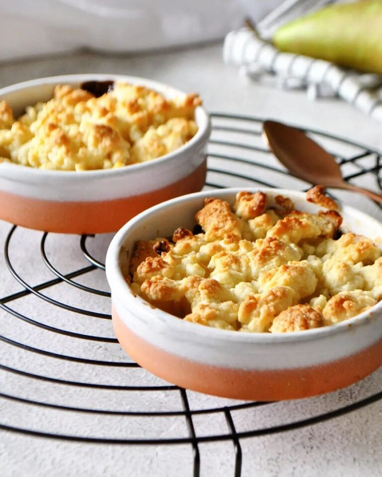 Crumble individuel poire chocolat