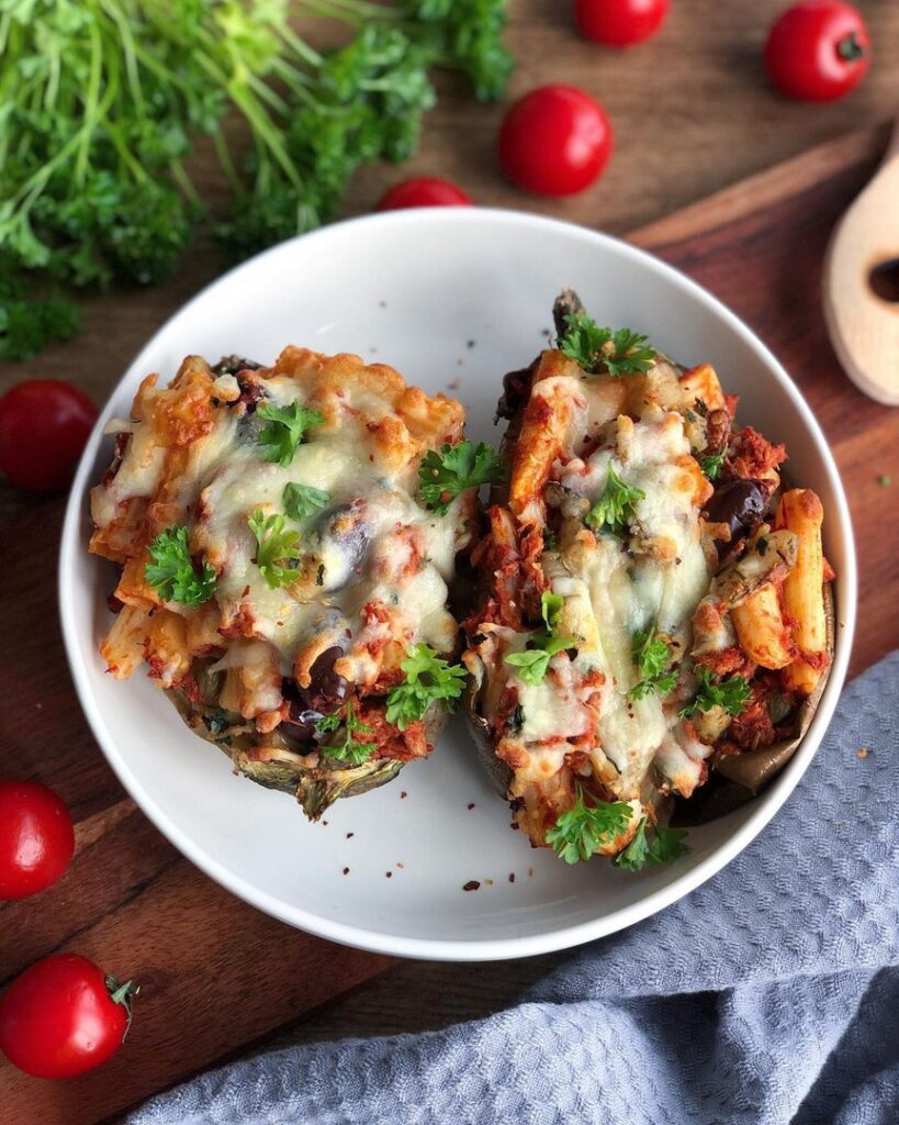 Pâtes putanesca aux aubergines