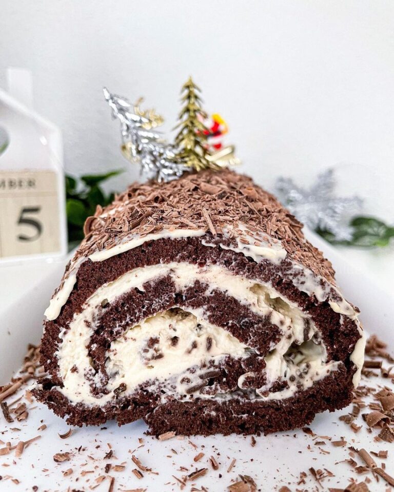 Bûche chocolat et vanille