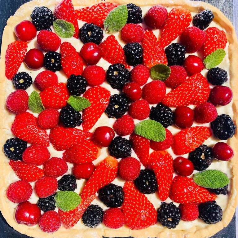 Tarte aux fruits rouges crème diplomate