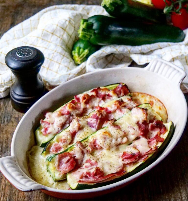 Courgettes farcies au jambon