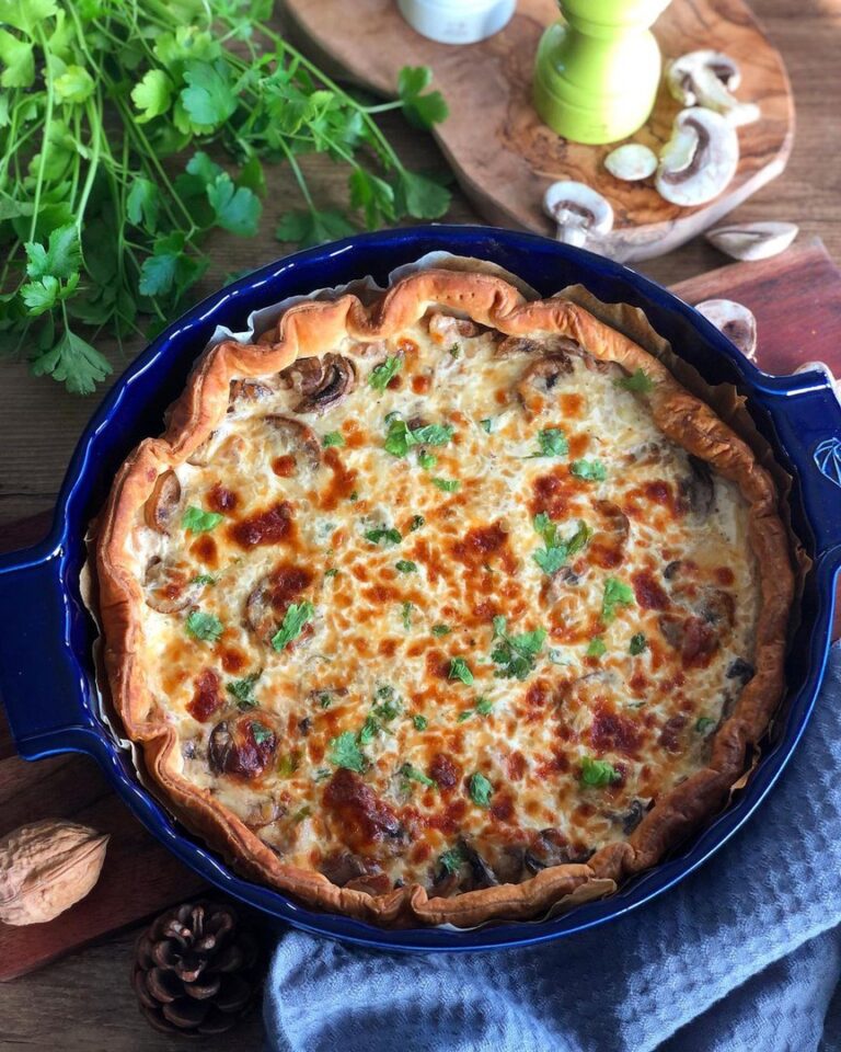 Quiche au thon et champignons