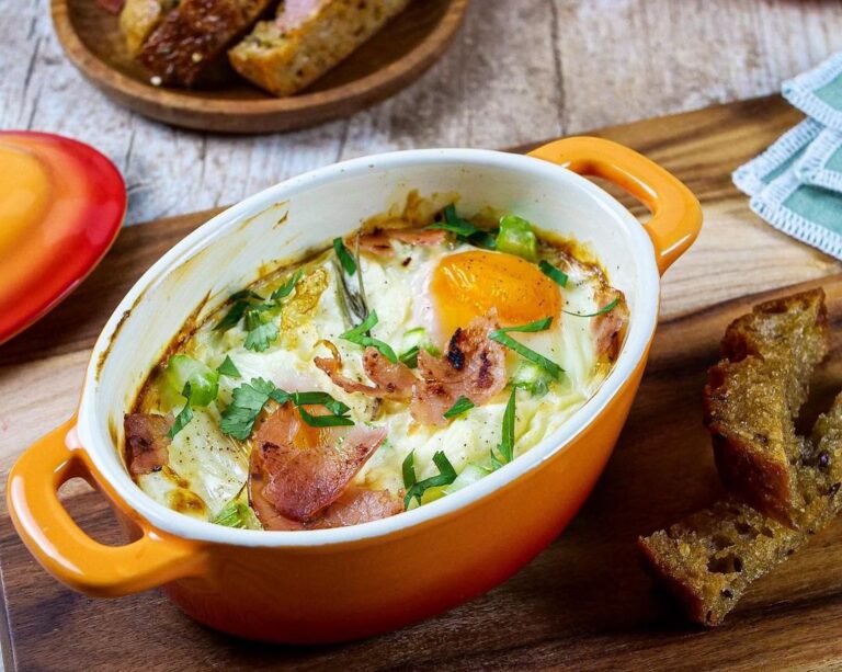 Oeufs cocottes au bacon