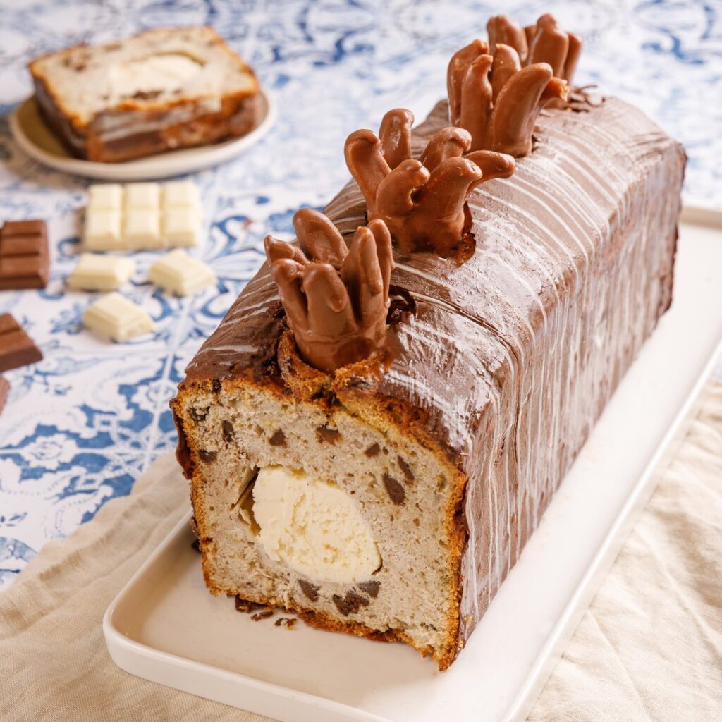 Pan de plátano recubierto de chocolate!