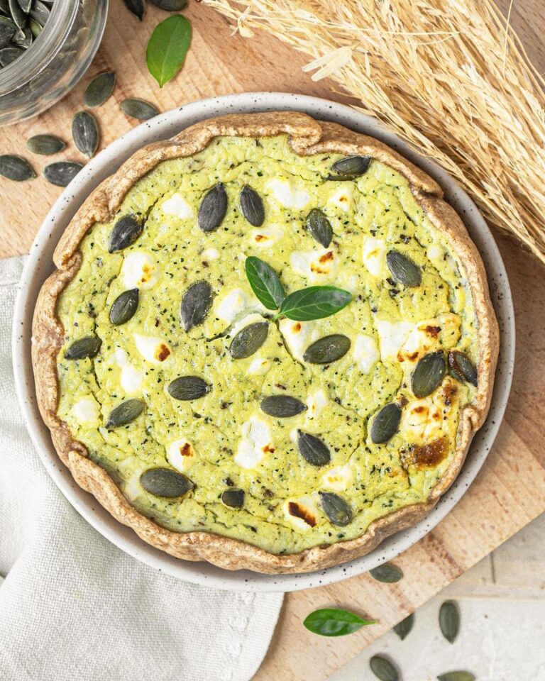 Quiche courgette,chèvre et basilic