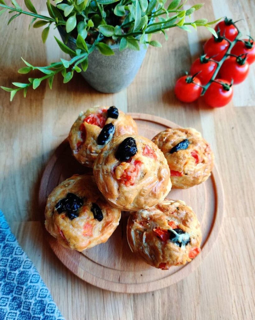 Muffins salés jambon fromage et olives