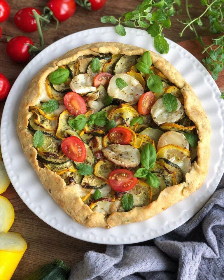 Tarte rustique à la courgette et pesto