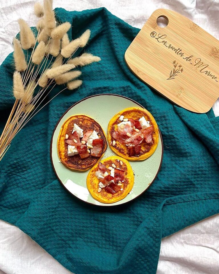 Pancake butternut, chèvre et poitrine fumée